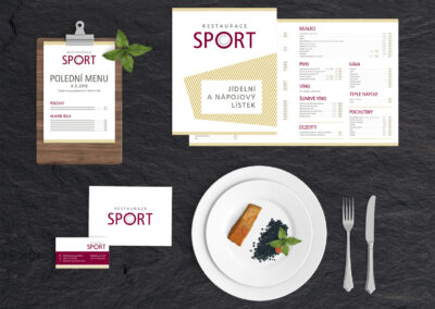 corporate identity, vizuální identita, vizuální styl, branding - Restaurace Sport
