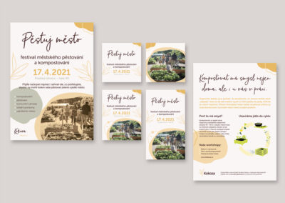 corporate identity, vizuální identita, vizuální styl, branding, plakát, posty pro FB a Instagram, produktový list - Kokoza